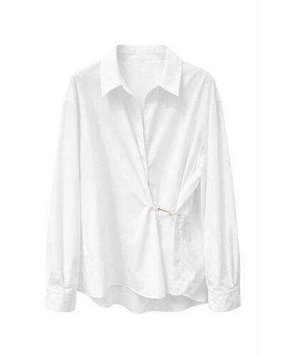 Рубашка из хлопка  в белом цвете  Y265223 от  