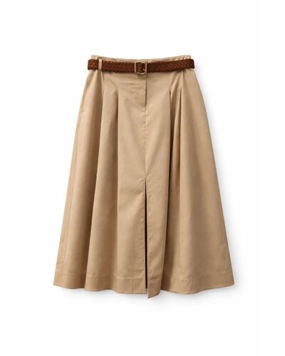 Юбка женская из хлопка песочная 6086-317 от byME 