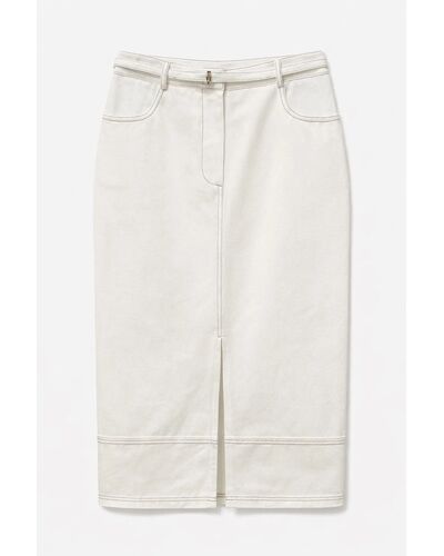 Юбка женская из хлопка молочная 6085-017 от byME 