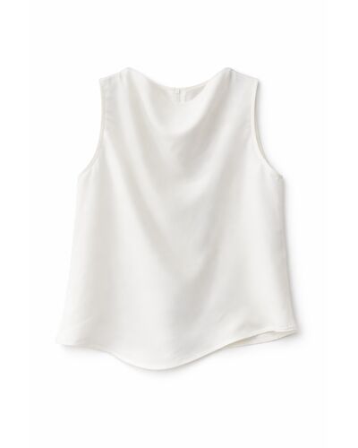 Топ молочный изо льна с вискозой   с добавлением лиоцела Y265414-1 от  