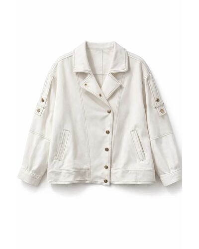 Жакет деним длинный рукав на золотых кнопках ECRU от Mira Mia 