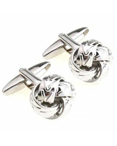 Запонки узелки серебристые - 156514 от  