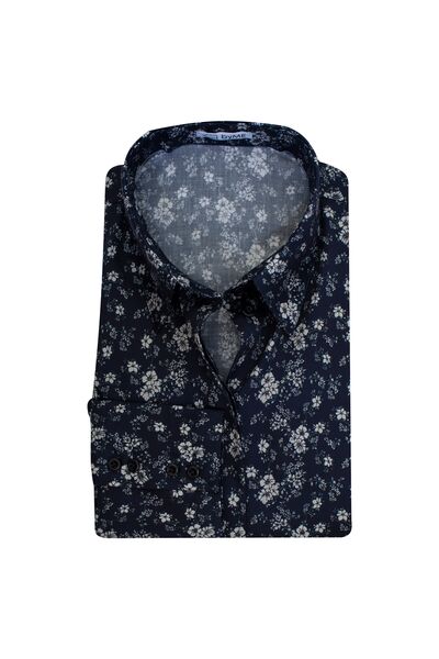 Женская рубашка полуприталенная с высоким манжетом - 8164 от byME 