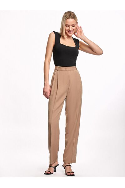 Брюки женские из лиоцелла песочный от byME 