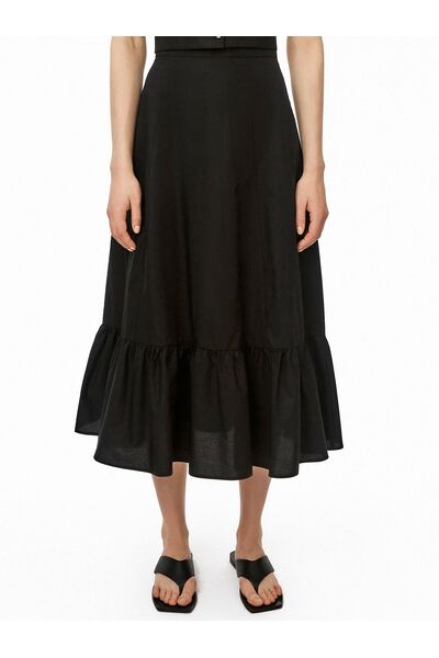 Прямая юбка годе из хлопка чёрная от byME 