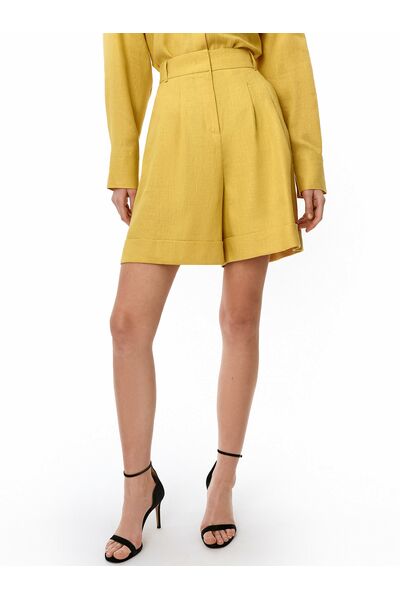 Шорты женские изо льна жёлтые от byME 