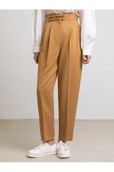 Брюки женские с двойным ремешком тоффи от byME 