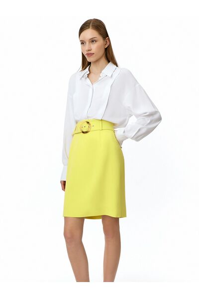 Зауженная юбка из тенсела жёлтая от byME 