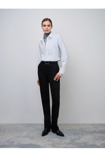 Женские брюки зауженного силуэта чёрные от byME 