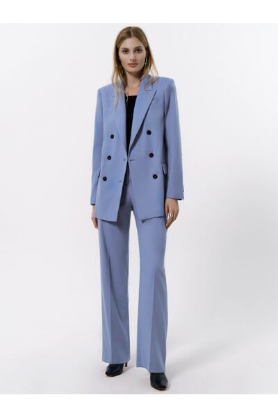 Широкие брюки со стрелками голубые от byME 