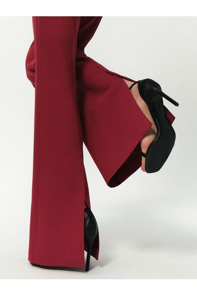 Брюки женские клёш брусничные от byME 