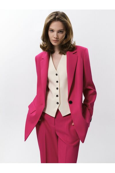 Прямой однобортный жакет ярко-розовый от ByME 