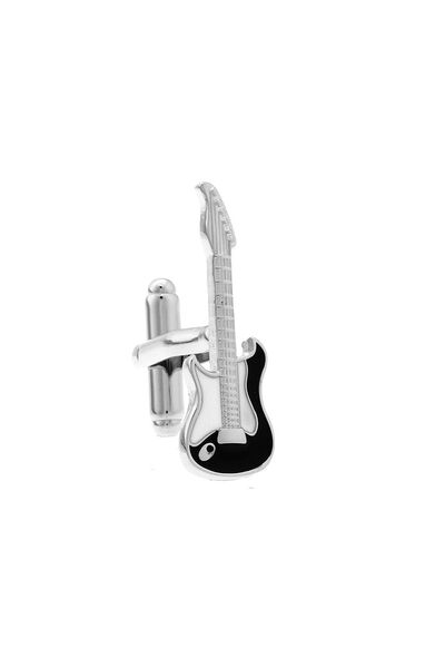 Запонки гитара черно-белая - 171009 от  