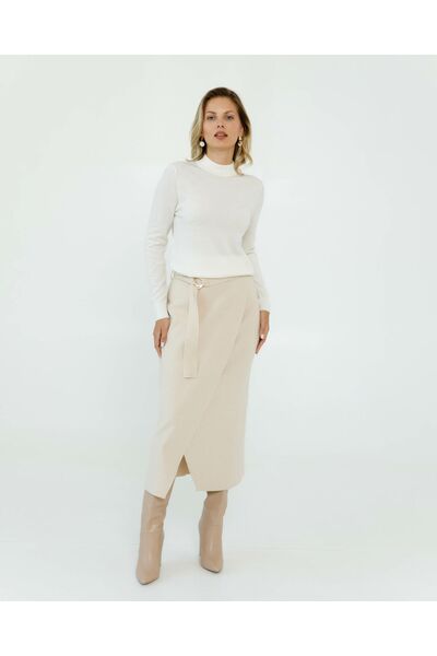 Джемпер из шерсти мериноса тонкой вязки белый от byME 