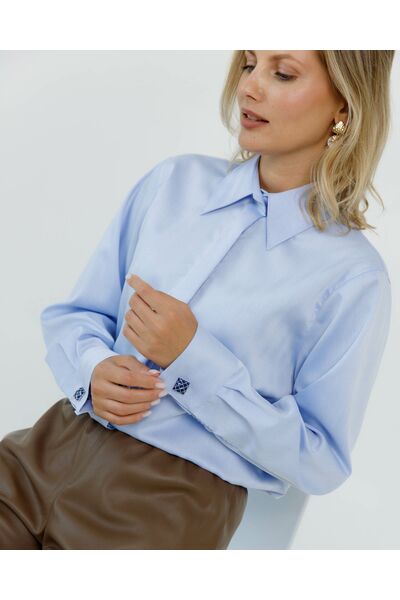 Женская рубашка с универсальным манжетом с обработкой non-iron  - 8667 от byME 