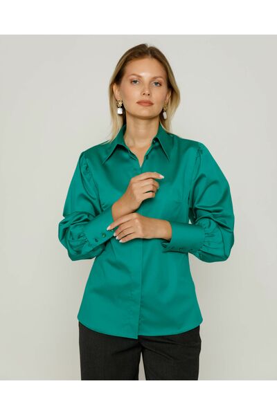 Женская рубашка зеленый цвет Lush Meadow - 8675 от byME 