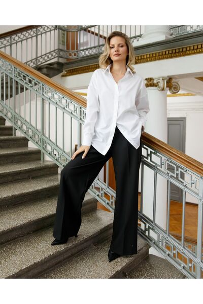 Женская рубашка  прямого силуэта с универсальной манжетой - 8669 от byME 