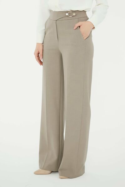 Брюки женские в серо-бежевом  цвете  -5446-399 MINK от SHN 