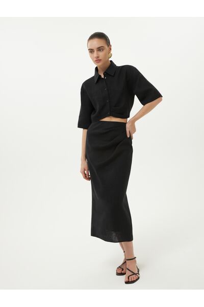 Юбка льняная с драпировкой от Calista 