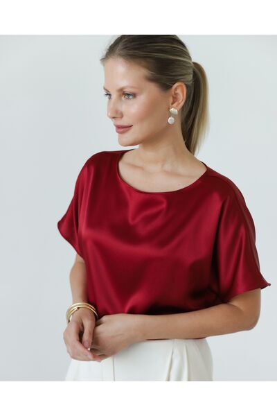 Женская блузка из шелка красная-8780 от byME 