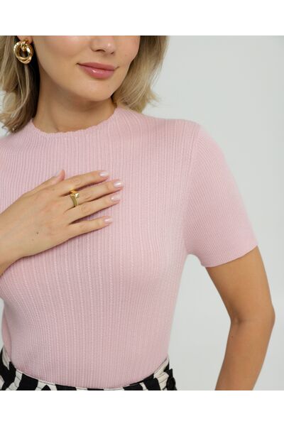 Джемпер из шерсти мериноса тонкой вязки и шелка Mulberry розовый от ByME 