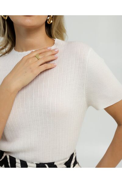 Джемпер из шерсти мериноса тонкой вязки и шелка Mulberry белый от byME 