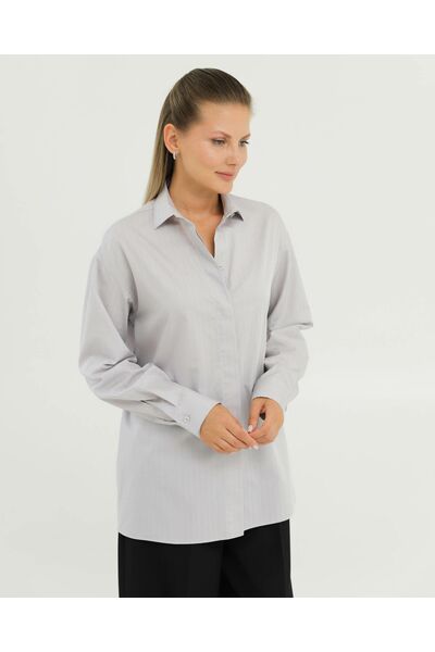 Рубашка хлопковая серая 8902 от byME 