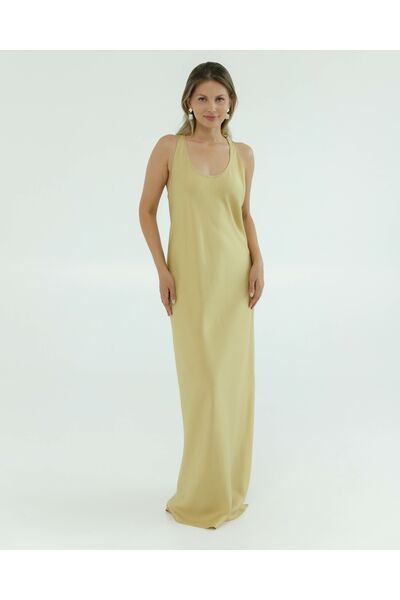 Платье женское жёлтое из района-025252 от LW 