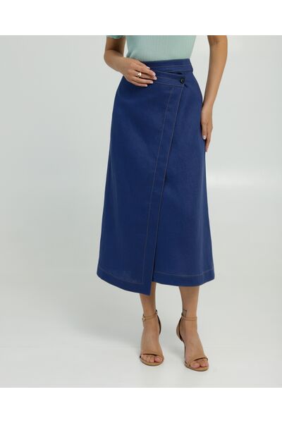 Юбка синяя изо льна от LW 