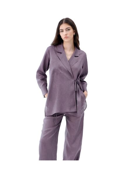 Женская рубашка из льна на запах от LW 