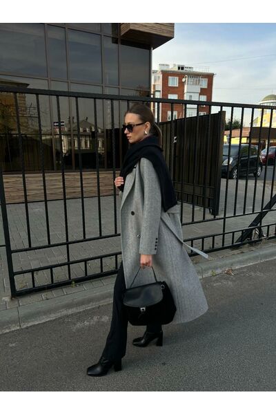 Пальто A2000 Sivas елочка Белый/Серый от Doroteya 