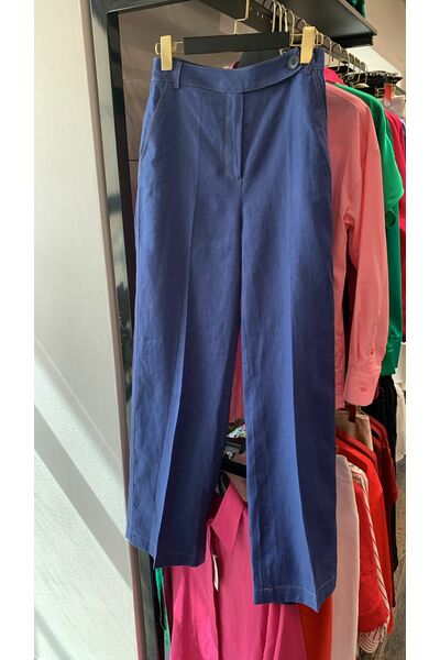 Женские брюки синие льняные - 135111 от LW 