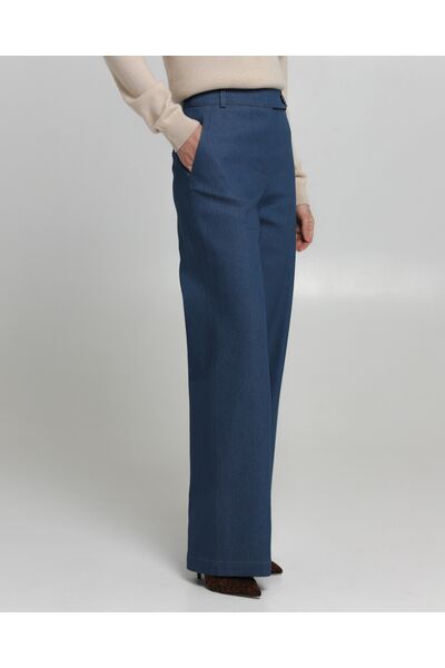 Женские брюки из ткани Деним синие-100001 от byME 