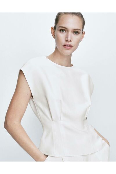 Топ из хлопка в кремовом цвете от LW 