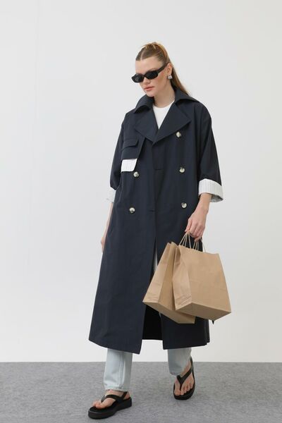 Тренч женский цвет глубокий синий - 32141 от  