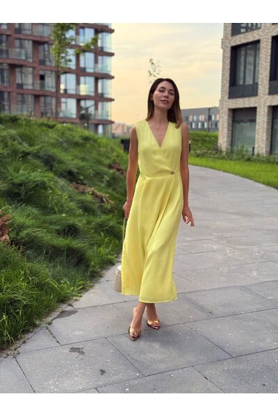 Платье желтое из тенсела от LW 