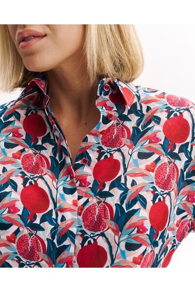 Женская рубашка  из крапивы в оверсайз силуэте принт гранаты  8988 от byME 