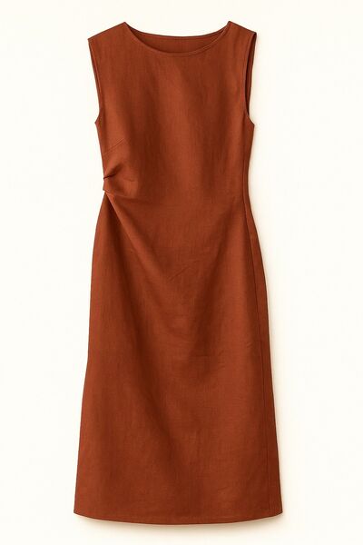 Платье женское изо льна в кирпичном цвете от LW 
