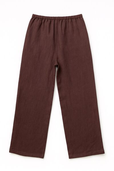 Женские брюки изо льна коричневые-135010 от  