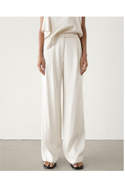 Женские брюки из вискозы белые-MS5306 от  