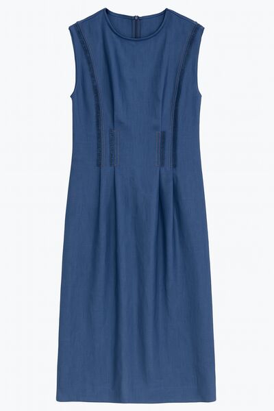 Платье темно-синее изо льна от LW 
