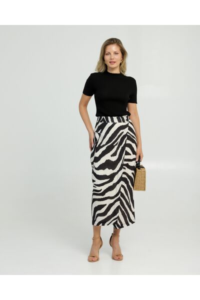 Юбка принт зебра изо льна от LW 