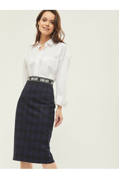 Юбка женская синяя клетку от byME 