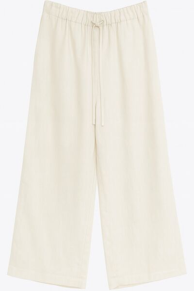 Женские брюки изо льна кремового цвета от LW 