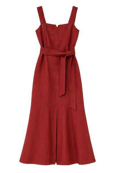 Платье женское изо льна терракотовое-LW-025094 от LW 