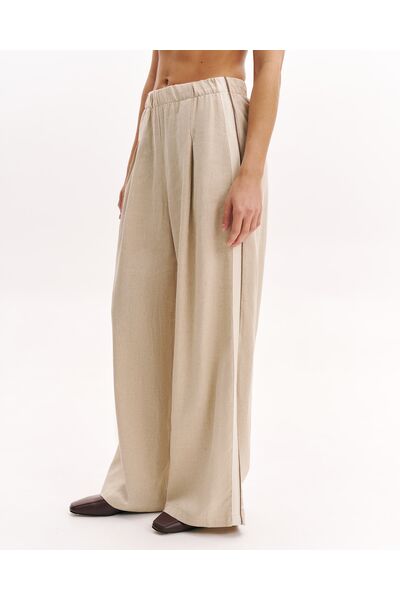 Женские брюки бежевые изо льна-32302 от  