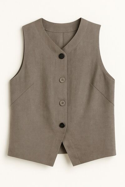 Женский жилет серый льняной -155001 от LW 
