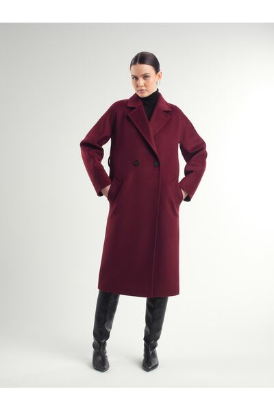 Пальто из шерсти мериноса цвет бордовый-S1919 от Doroteya 