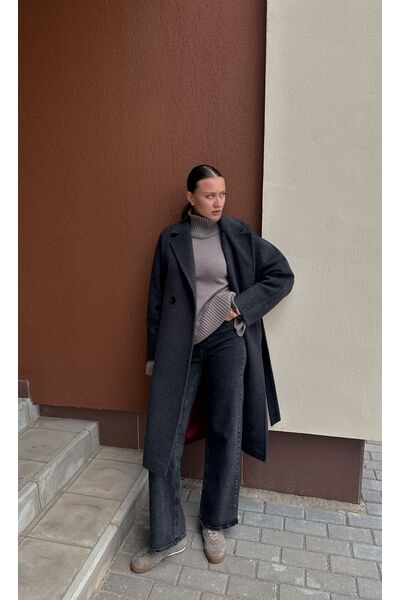 Пальто из вирджинской шерсти цвет антрацит-S1919 от Doroteya 