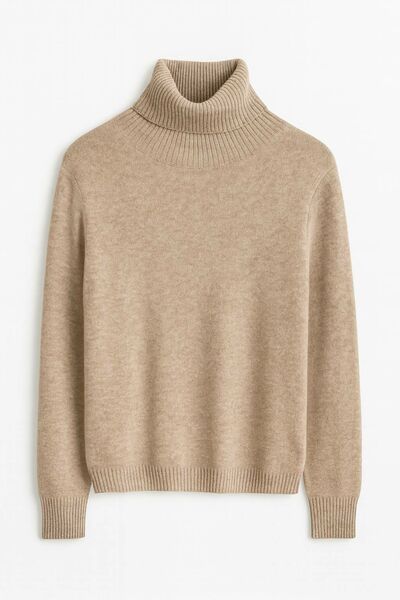 Джемпер  бежевый из шерсти мериноса-LWWN-615007 от LW 